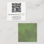 Code QR en ligne RSVP mariage vert carte de boîtie (Devant / Derrière)