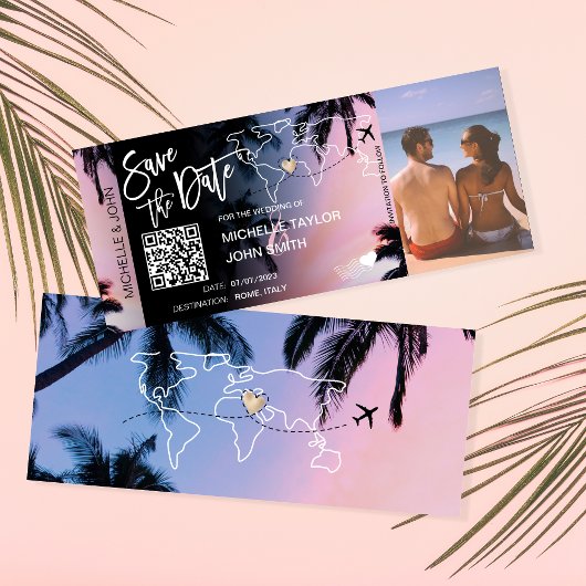 Code QR Enregistrer la date Carte d'embarquement P