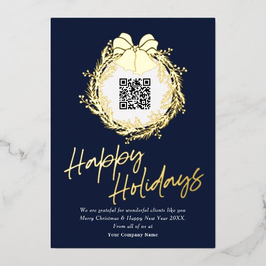 Code QR entreprise entreprise heureux cartes de fi (Recto)