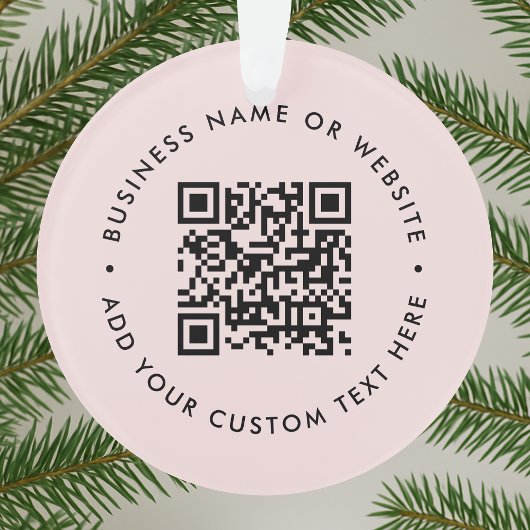 Code QR | Entreprise moderne Blush Pink Noël