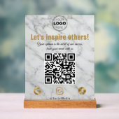 Code QR Entreprise Moderne Marbre Or Élégant (Neutre)