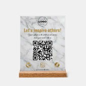 Code QR Entreprise Moderne Marbre Or Élégant (Recto)