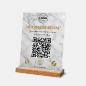 Code QR Entreprise Moderne Marbre Or Élégant (Angle)