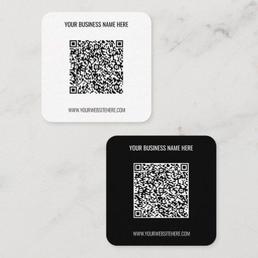 Code QR et Carte de visite professionnel de texte  (Devant / Derrière)