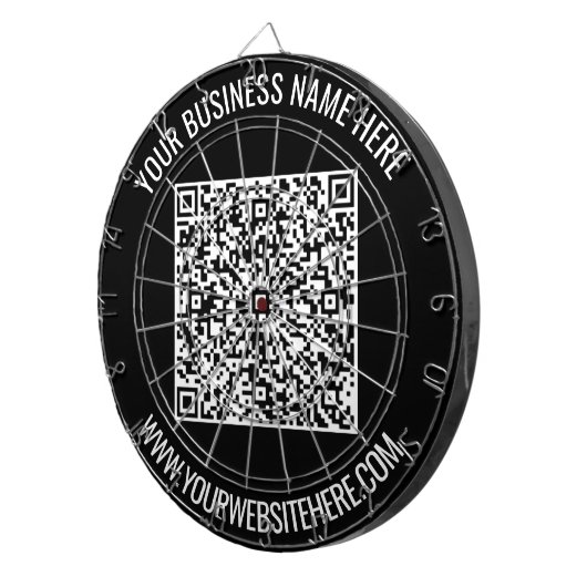 Code QR et Cible de flechettes de texte personnali (Devant droit)