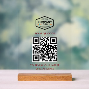 Code QR et logo d'entreprise Minimaliste
