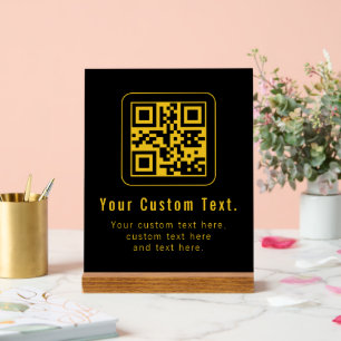 Code QR et modèle de texte modifiables Noir et o