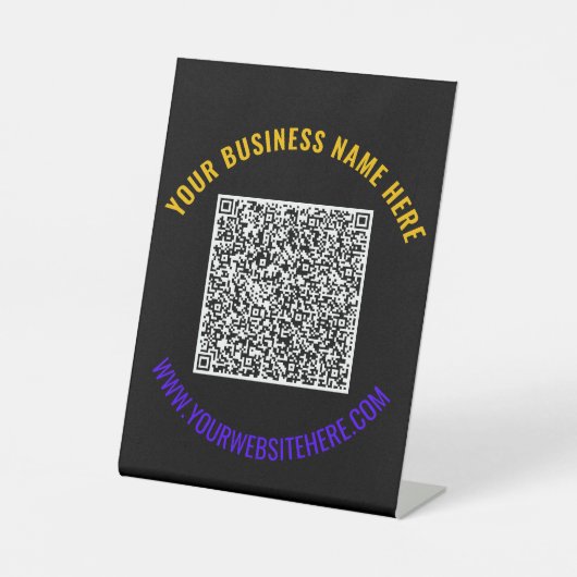 Code QR et panneau Pedestal de texte personnalisé (Recto)