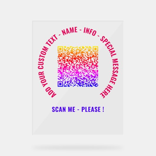 Code QR et signature acrylique personnalisée de te (Recto)