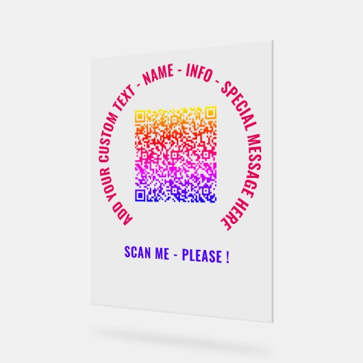 Code QR et signature acrylique personnalisée de te (Angle)