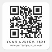 Code QR et Sticker Carré de texte personnalisé (Devant)