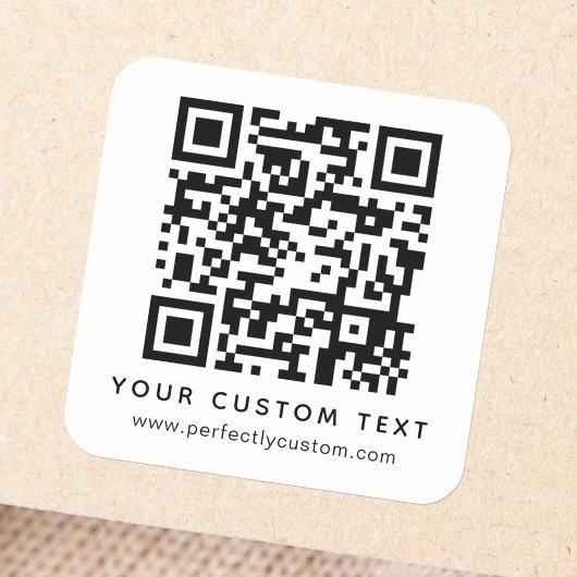 Code QR et Sticker Carré de texte personnalisé