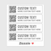 Code QR et Sticker de texte personnalisé (Feuille)
