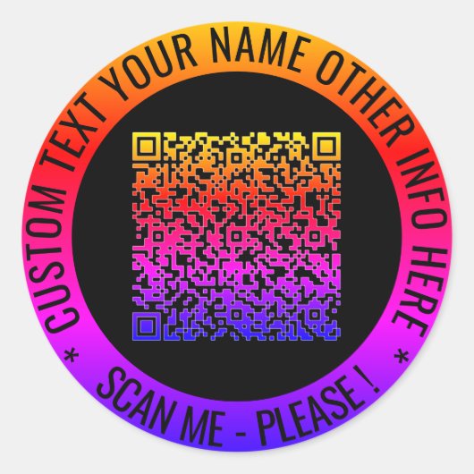 Code QR et texte personnalisé Votre Sticker person (Devant)