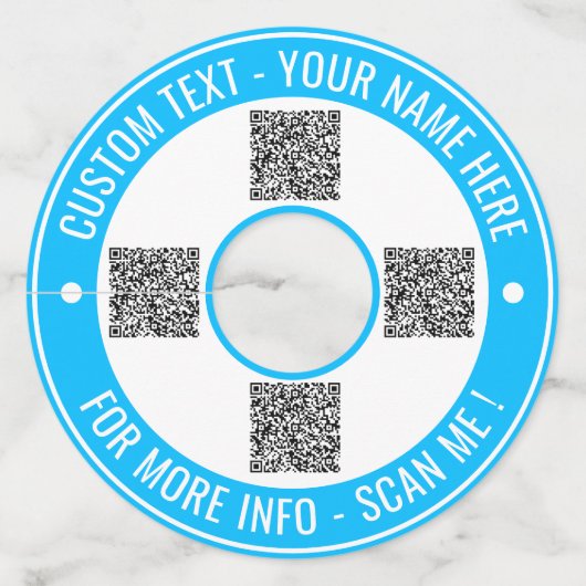 Code QR et Verre de vin personnalisé Étiquette vos (Dos)