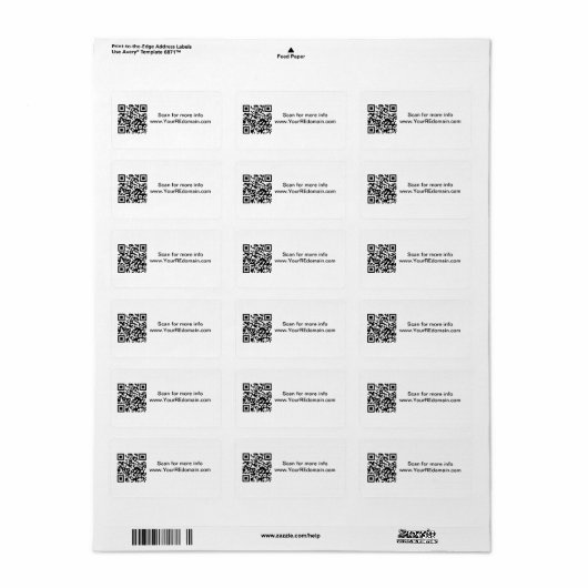 Code QR - Étiquette de adresse (Feuille entière)