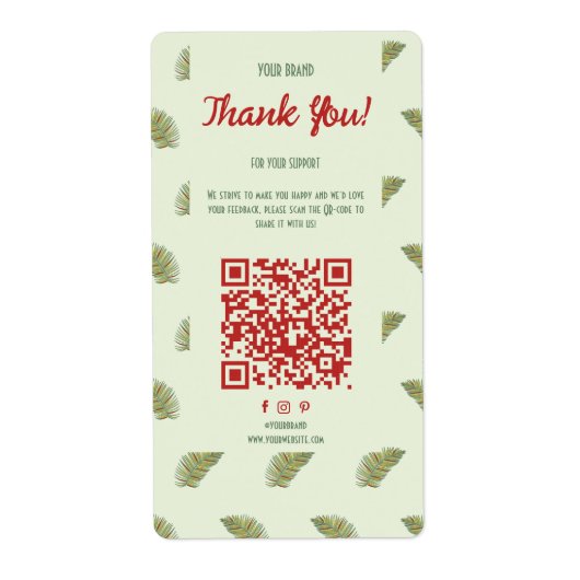 Code QR Étiquette de boîte de Merci commercial tro (Devant)