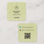 Code QR | Étiquette de Vêtement Prix Étiquette Sus (Devant / Derrière)