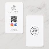 Code QR Facebook Instagram | carte de visite rose (Devant / Derrière)