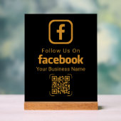 Code QR Facebook pour Entreprise Moderne en Or (Neutre)