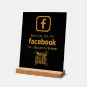 Code QR Facebook pour Entreprise Moderne en Or (Angle)