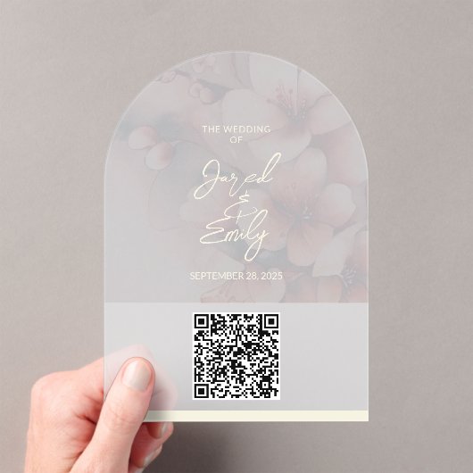 Code QR Faire-part de mariage Arch Cherry Blossom (In situ (ordinateur de poche))