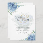 Code QR Faire-part de mariage Blue Hydrangea (Devant / Derrière)