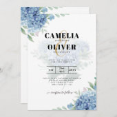 Code QR Faire-part de mariage Blue Hydrangea (Devant / Derrière)