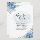 Code QR Faire-part de mariage Blue Hydrangea (Devant / Derrière)