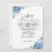 Code QR Faire-part de mariage Blue Hydrangea (Devant)