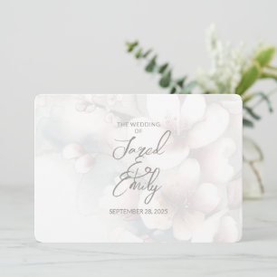 Code QR Faire-part de mariage de fleurs de cerisie