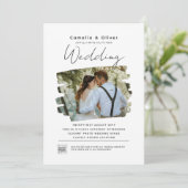 Code QR Faire-part de mariage PHOTO Budget RSVP (Debout devant)