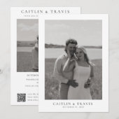 Code QR Faire-part de mariage simple sur dossier (Devant / Derrière)