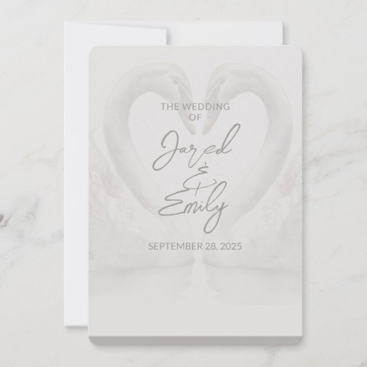 Code QR Faire-part de mariage Swan 5x7 (Devant)