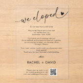 Code QR Faire-part simple Elopement Elopement (Recto)
