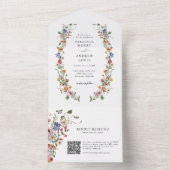 Code QR Fleur Mariage Invitation Tout En Un (À l'intérieur)