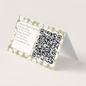 Code QR floral mignon Carte de visite plié Whimsy (Dos)
