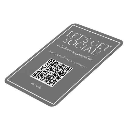 Code QR gris simple classique Magnet des médias so (Côté Gauche)