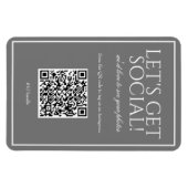 Code QR gris simple classique Magnet des médias so (Horizontal)