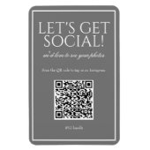 Code QR gris simple classique Magnet des médias so (Vertical)