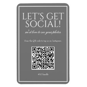 Code QR gris simple classique Magnet des médias so