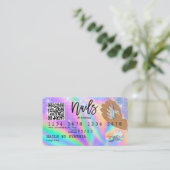 Code QR Hologramme de la carte de crédit Nail Tech (Debout devant)
