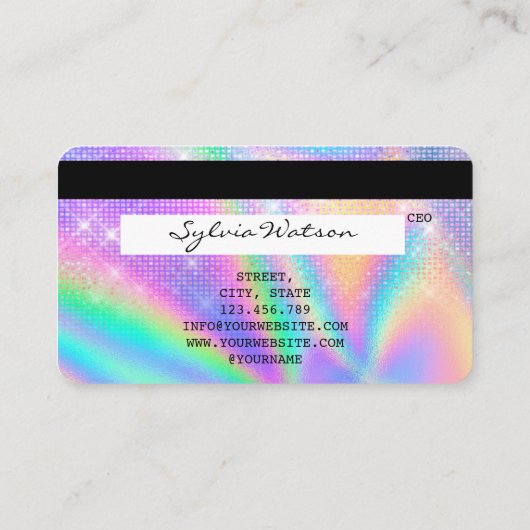 Code QR Hologramme de la carte de crédit Nail Tech (Dos)