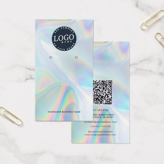 Code QR Holographie Sociale Boucles d'oreilles Car (Bureau)