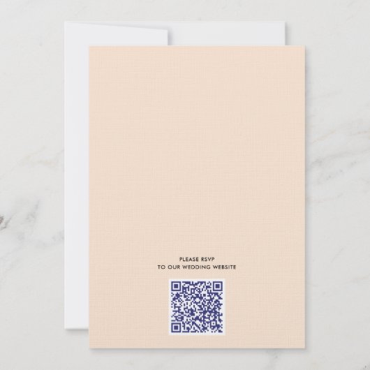 Code QR Indigo Blue Fleur sauvage Faire-part de ma (Dos)