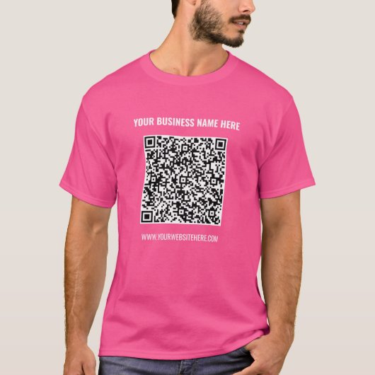 Code QR Info et texte T-shirt promotionnel pour le (Devant)