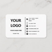 Code QR Info Logo Carte de visite de texte Choisir (Dos)