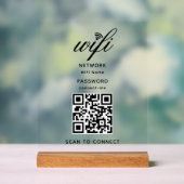 Code QR Internet Wifi Mot de passe Connexion acryl (Neutre)