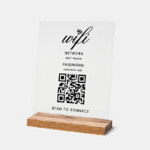 Code QR Internet Wifi Mot de passe Connexion acryl (Angle)
