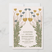 Code QR Invitation de mariage Art Nouveau Floral V (Devant)